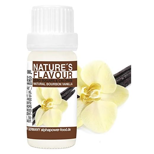 ALPHAPOWER FOOD® Arôme alimentaire 1400%* liquide - gouttes aromatisantes et édulcorant sans sucre, 1x10ml Goût vanille de Bourbon - goût délicieux, vegan liquid sweetener Flavour Drops, Flavdrops