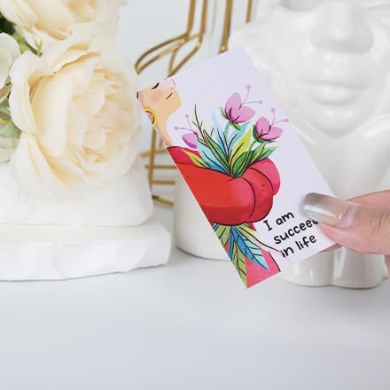 Miniatura 9 de BRYTEFY 100 tarjetas de afirmación empoderadoras para mujeres, motivación diaria con preguntas que invitan a la reflexión, atención plena,