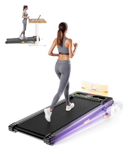Image of Walking Pad Treadmill, WALKWAKE 8% Incline Walking Pads, Compact Under Desk Treadmill for Home, 330lb Capacity 2.5HP Running Machine for Walking Jogging with LED Display, Black