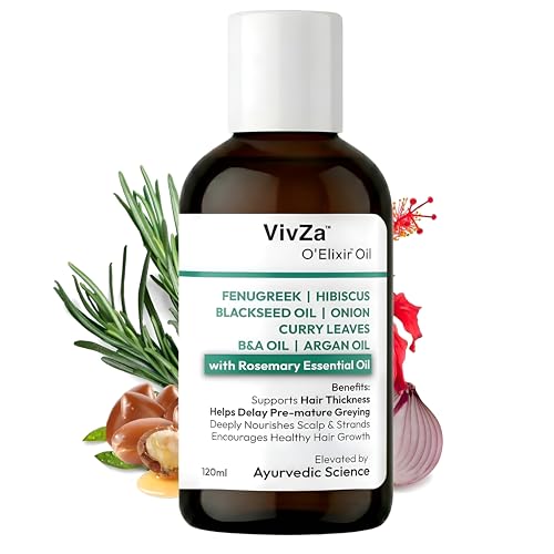 Image of 12% Bhringraj & Rosemary Hair Oil for Hair Fall Control | With 5% Amla, Fenugreek, Hibiscus & Onion | Supports Thicker-Looking Hair & Premature Greying Care | Ayurvedic Inspired Blend with 6% Kalonji Oil & Argan Oil | 120ml