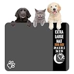 Dog Food Mat, 90 x 60cm Large Absorbent Pet Feeding Mat, Cat Food Mat for Food and Water, No Stains Quick Dry Dog Water Dispenser Mat, Pet Supplies Mat, Dog Bowl Mat