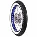 Produktbild Komplettrad - HINTEN - 1,5x16 Zoll - Alufelge blau eloxiert und poliert, Chromspeichen - MITAS-Weißwandreifen MC2 montiert