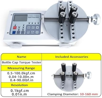 Digital Torque Meter, Portable Torsion Cap Gauge, Adjustable Diameter for Various Shapes, Precision Torque Measurement Tool