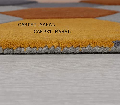 Image of Carpet Mahal Export Quality Handmade Tuffted Pure Woollen Carpet for Living Room Bedroom Size 5 x 7 feet (150X210 Cm) Color-Multi