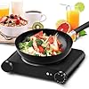1200W Infrared Single Burner Electric Hot Plate, Fast Heating & Energy Efficient, 7 Inch Ceramic Glass Portable Electric Stove with Adjustable Temperature Control, Compatible w/All Cookware #5