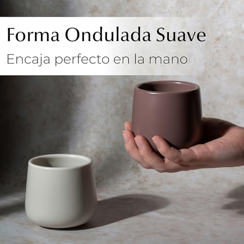 Miniatura 7 de Miamio - Juego De 4 Tazas De Cerámica 250 Ml Tazas De Cerámica Sin Asa Tazas De Café, Tazas De Café, Tazas De Capuchino Beige Canyon