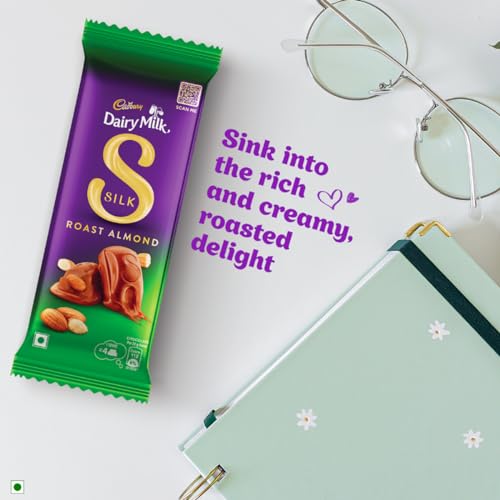 Image of Cadbury Dairy Milk Silk Roast Almond Chocolate Bar, 58 Grams (Pack of 6)