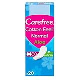 Carefree Salvaslip Cotton Feel Normal Fragranza all'Aloe Vera, Salva slip donna 100% traspiranti per tutti i tipi di slip, Morbidi proteggi slip che si adattano ai movimenti del corpo, 20 salvaslip