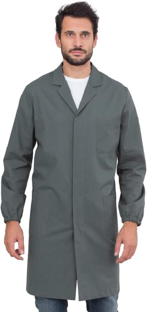 SIGGI - 'Capri' Coat with Three Pockets. Sanforized Cotton Fabric. Weight per sqm. gr. 160 - Size: XXXL - Variations: Grey