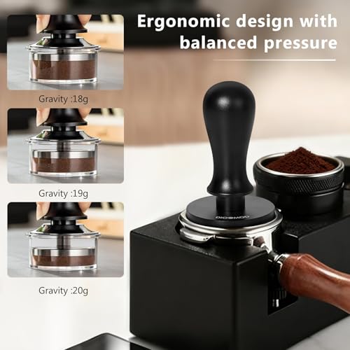 Image of 58mm Espresso Tamper, Spring Loaded Coffee Tamper | 30Lbs Constant Pressure, Stainless Steel Flat Base, For 58mm Espresso Portafilter Basket, Barista Accessories