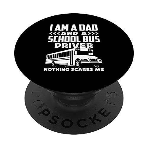 School Bus Driver Appreciation Funny Bus Driver Accessories PopSockets Swappable PopGrip, Black