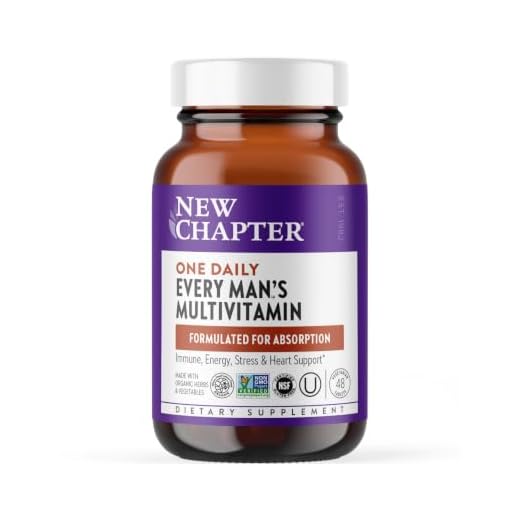 New Chapter Men's Multivitamin for Immune, Stress, Heart + Energy Support with 20 Fermented Nutrients -- Every Man's One Daily, Gentle on The Stomach - 48 ct