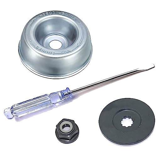 6 Teeth Steel Razors Trimmer Head,Universal Weed Eater Blades,Professional Steel Razor Weeds Eater Blade Cutter Replacement for String Trimmers(1 Trimmer Head&2 Pack Different Blade Adapter Kits)