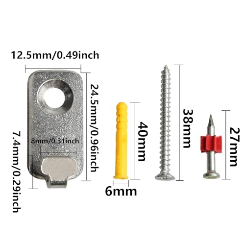 Image of 12PCS J-Shape Wall Mount Hooks, Stainless Steel J Hook, Heavy Duty Single Hole Hanger, Mini J Hook for Hanging Mirror Picture Frames, T-Head