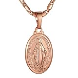 la medalla milagrosa historia 💯 Material: Aleación de Cobre. Color: Rosado. Colgante Alto Pulido y Lucido, Resistente al Agua, Anti-oxidado y Agradable a la Piel Sensible