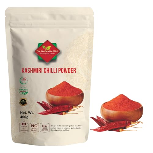 Kashmiri Chilli Powder I Red Chilli Powder I Premium Quality I 400G | Kashmiri Red Chili Powder for Cooking in Resealable Zip Lock Pouch