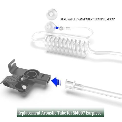 Image of SAMCOM Replacement Kits Acoustic Tube /Clear Coil Compatible with Baofeng Kenwood Surveillance Radio Earpiece, Removable Stretchable Coil Acoustic Tube for Walkie Talkie Headset, 6 Pcs | Compatible with Baofeng Kenwood Radio Earpiece, Removable Stretchable Coil Acoustic Tube for Walkie Talkie Headset