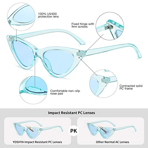 Image of Retro Vintage Narrow Cat Eye Sunglasses for Women Clout Goggles Plastic Frame