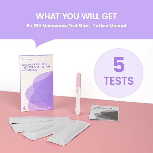 Femometer FSH Menopause Test Kit 5 Pack Menopause Stage Indicator for Women Help Understand Your Ovarian Reserve at Home Determine Your Fertility and Detect Menopause