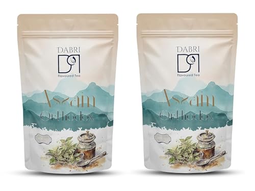 Image of Dabri Assam Orthodox Tea 200gm Combo (Pack of 2 x 100g Each Pouch)Premium Organic Loose-Leaf Black Tea|Natural Rich Taste|Supports Glowing Skin,Stress Relief,Memory Boost & Enhances Energy & Strength