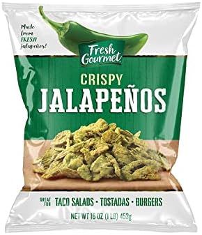 Fresh Gourmet Crispy Lightly Salted Jalapenos | 16 Ounce, Pack of 1 | Low Carb | Crunchy Snack and Salad Topper