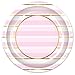 Pink and White Stripe Baby Shower Round Plates, 9