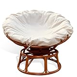 Tickitup Papasan Cushion Cover, 55in Outdoor Indoor Papasan Chair Cushion Cover Water Resistant, Unfaded Skin-Friendly-Soft Machine Washable Removable Zippered Straps for Papasan Cushion (Khaki, 50IN)