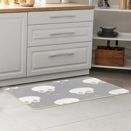 Alfombrillas de cocina lavables con estampado original de conejos 7