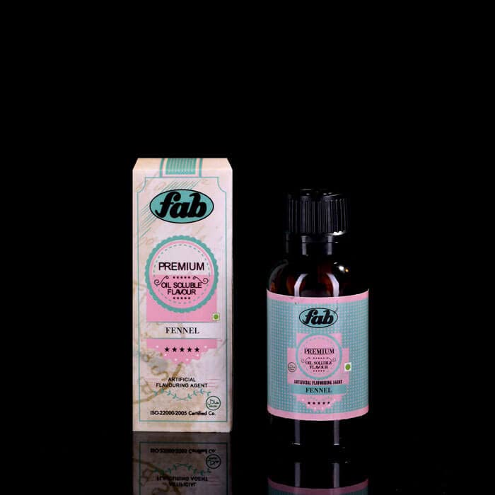 Fab Premium Oil Soluble Saunf (Fennel) Flavor All Time Favorites Flavors Chocolates Indian sweets Ice creams Desserts Quantity 30ML