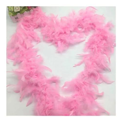 Boa de plumas marabú rosa de 90g con volumen denso para costura de vestidos