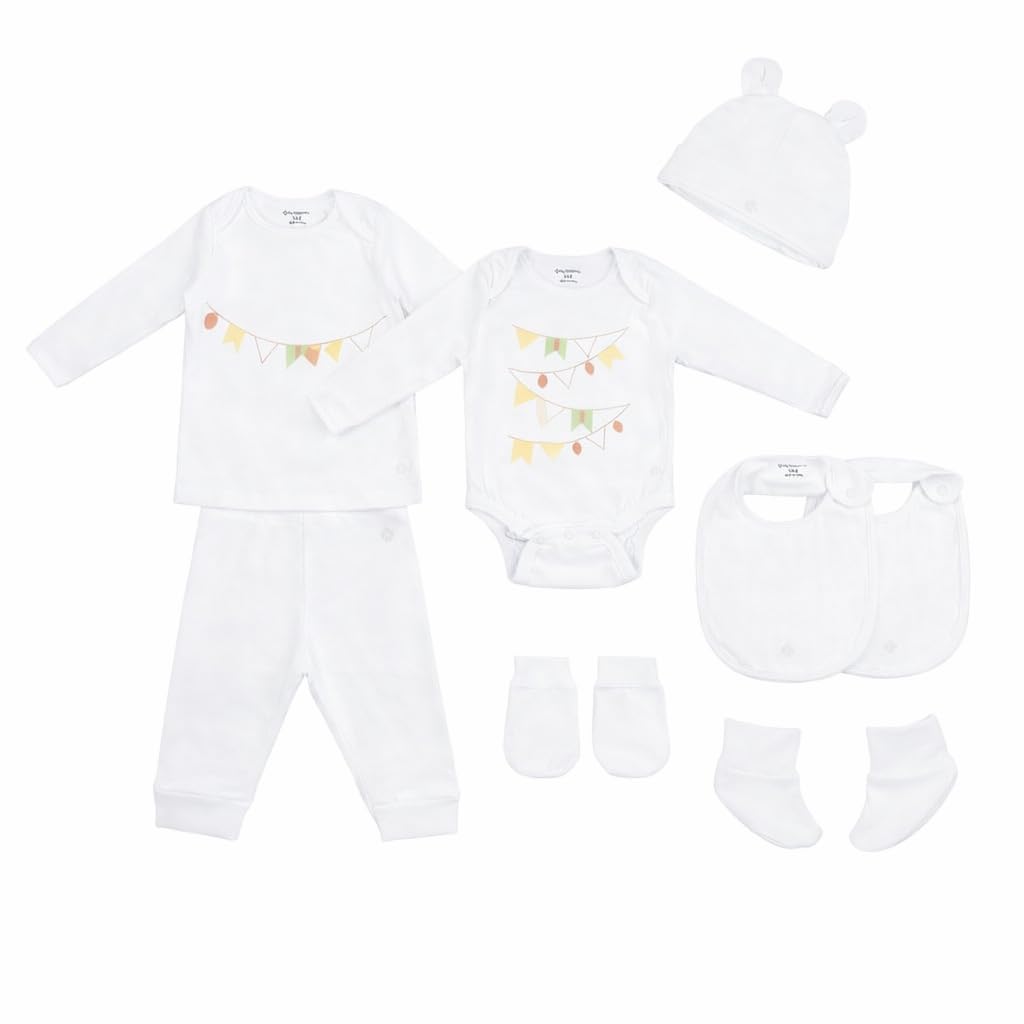 My Milestones 8 Pieces Full Sleeves New Born Baby Gift Set, Infant Gift Set, Clothing Set for Boys - 0-6 Months (White)-image-42