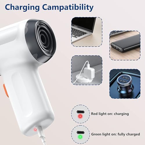 Image of Fanisic Car Vacuum Handheld Vacuum Cleaner /Air Duster, 15000PA Strong Suction with Brushless Motor, Rechargeable Dust Buster /Hand Pump Low Noise for Car Detailing Home Office Cleaning