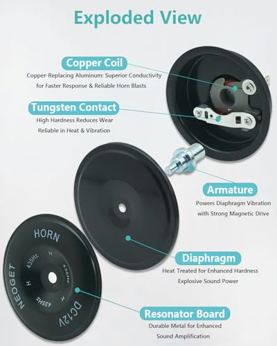 NEOGET 12V Loud Disc Horn Kit