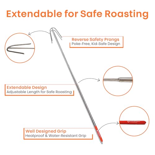 HIGHERHUMAN 4x Safety Smores Sticks – Safest Smores Roasting Stick – Kid Friendly Campfires Skewers for Roasting Marshmallows and Hotdogs (4) by HIGHERHUMAN - Used condition - Image 2