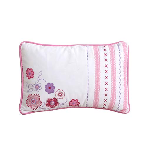 6-Piece Print Knit Sweater Hearts Butterfly Polka Dot Striped Pink Purple White Cotton Queen Quilt Bedding Set with 3 Décor Throw Pillows by Cozy Line Home Fashions - Image 8