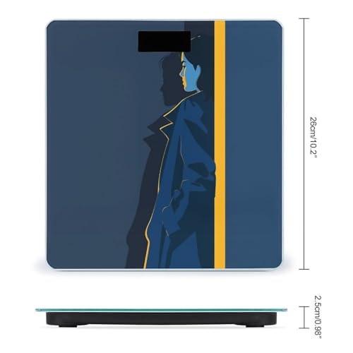 Báscula digital de vidrio templado para baño con pantalla LCD miniatura 2
