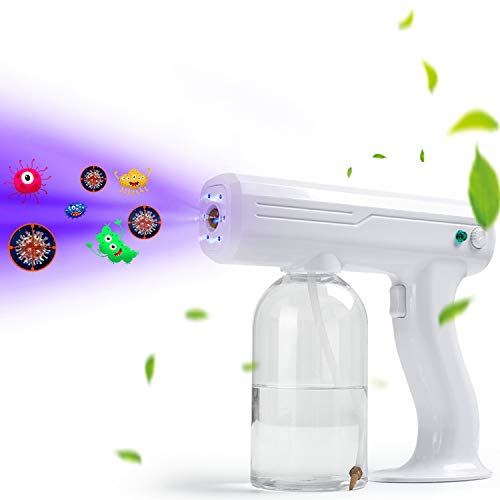TAISHAN Disinfectant Steam ULV Gun? Handheld Rechargeable Nano Atomizer with Blue Light?27oz Electric Sprayer Nozzle Adjustable Fogger for Home, Office, School or Garden(800mL)