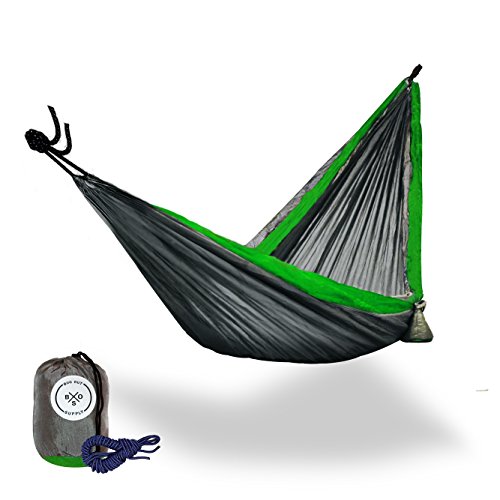 B.O.S. Double and Single Camping Hammocks - Ultralight Portable Nylon Parachute Multifunctional Hammocks