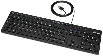Amazon Basics Clavier USB Filaire Discret avec Disposition frança...