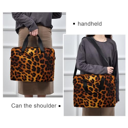 Funda para laptop estampado leopardo color marrón miniatura 2