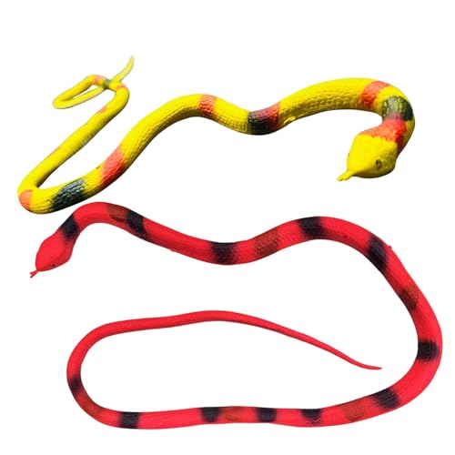 Image of ZESTHOME Realistic Snake Toy Set for Kids - Big Rubber Snake Toys for Pretend Play & Prank Fun | Non-Toxic Flexible Jungle Animal Figures for Learning & Decoration (Age 3+) | 2-Piece