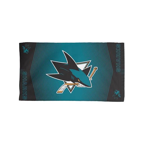 San Jose Sharks NHL Hussle Micro Fiber Sports Towel 24 x 42 Inches