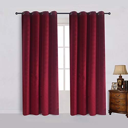 Comfort Sheets Luxury Velvet Blackout Curtains Panels with Grommet Draperies