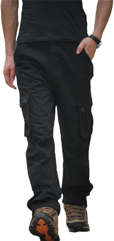 Mens Tactical Cargo Pants, Loose Casual Trousers, Army Military Pants for Men