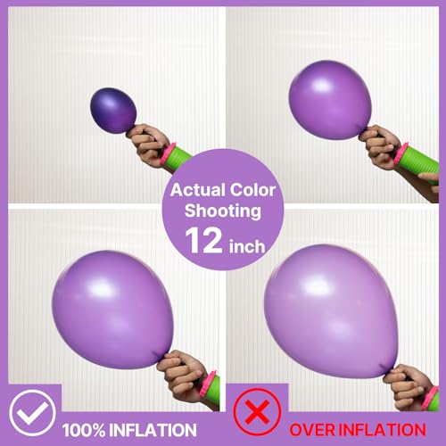 Image of PartyWoo Pearl Dark Purple Balloons 100pcs 5 Inch Pearl Royal Purple Latex Balloons for Birthday Baby Shower Graduation Anniversary Bachelorette Princess Butterfly Themed Party Decorations Purple-Y16