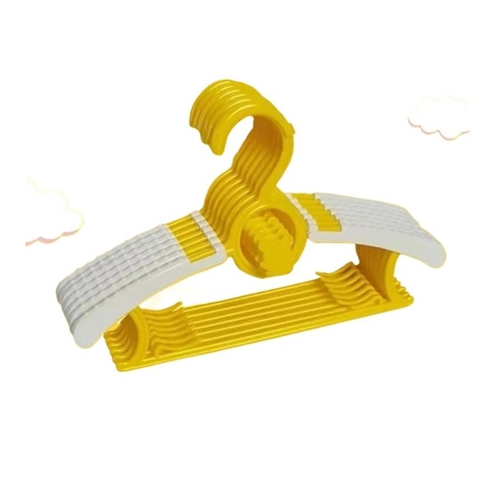 Clarture Adjustable Non-slip Clothes Hangers - 5/10pcs Cute Closet Organizer for Efficient Storage(Yellow,5PCS)