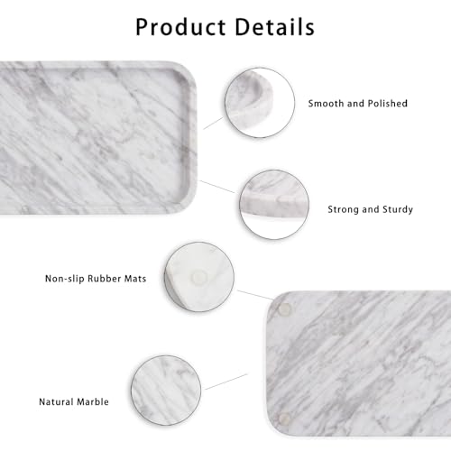 Mylvrek Marble Bathroom Tray, Rectangular Marble Tray with Non-Slip Base by Mylvrek - Used condition - Image 3