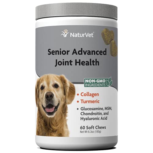 NaturVet Senior Advanced Joint Health Dog Supplement – Includes Glucosamine, MSM, Chondroitin, Collagen – Helps Supports…