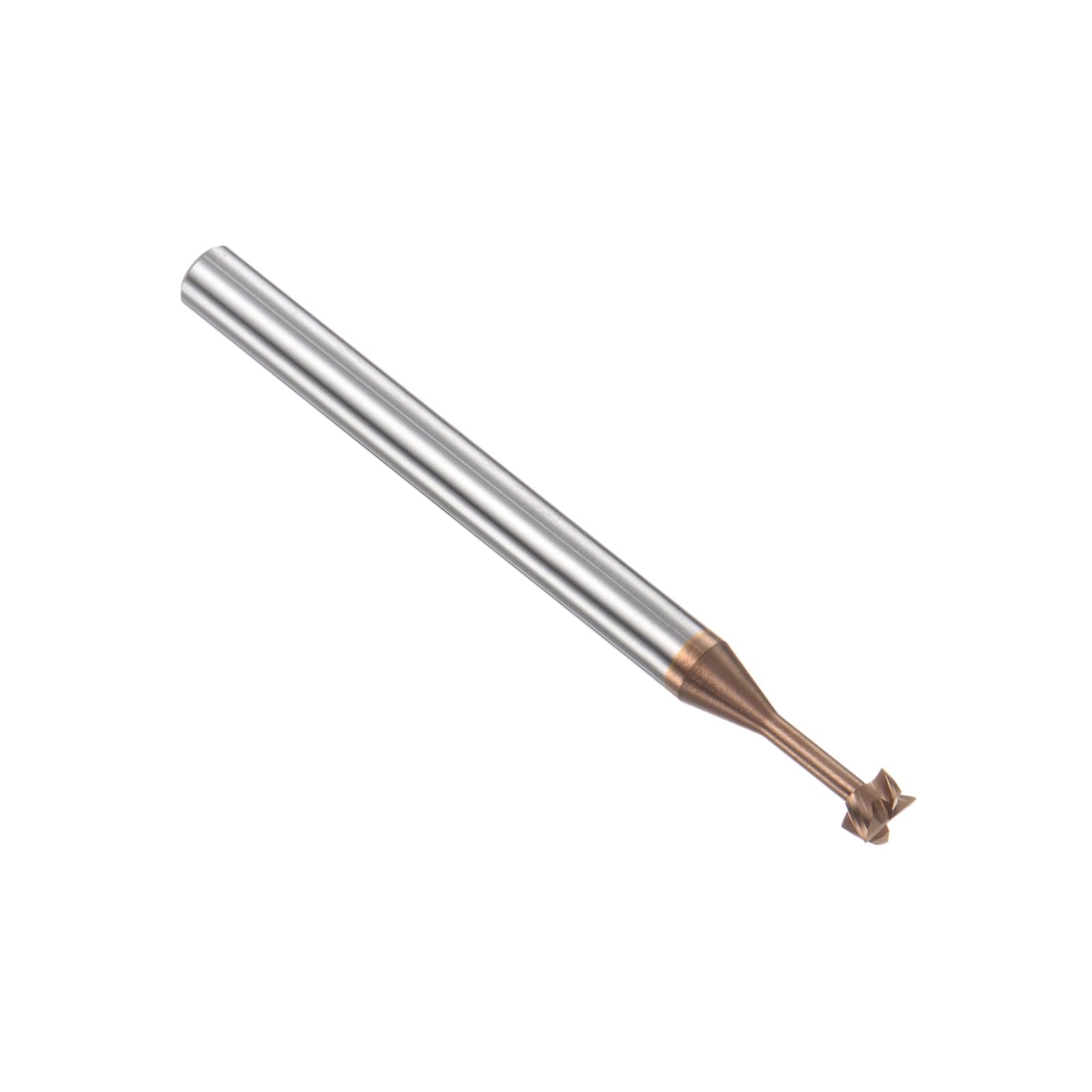 sourcing map T Fente Fin Fraisage Moulin Coupeur 4mm Coupe 2mm Profondeur 4mm Tige Solide Carbure Titane Revêtu 4 Flûtes pour Inox Acier Alliage