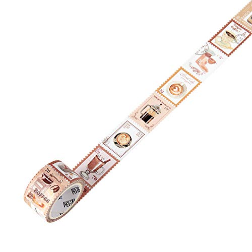 Miniatura 6 de 1 rollo de sello postal Washi cinta adhesiva para álbumes de recortes, diario basura, manualidades, envoltura de regalos, álbum de viñetas,